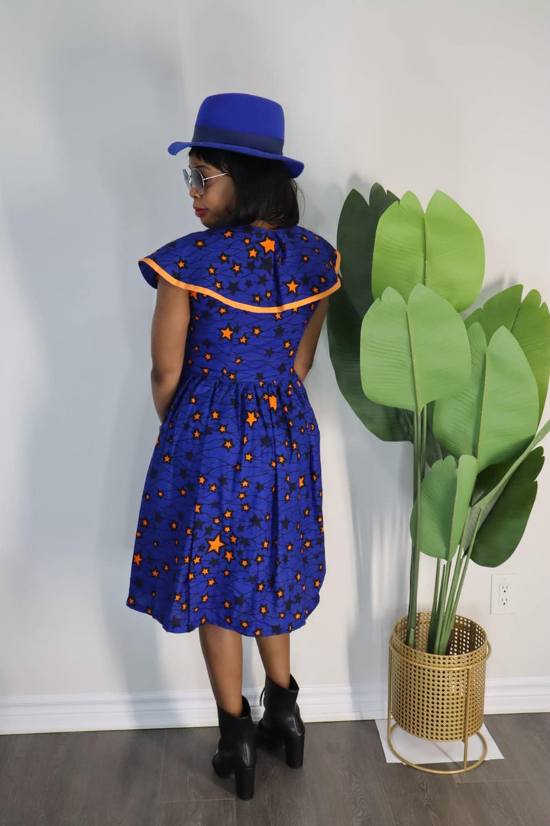 Blue African Print Dress