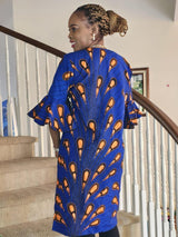 Blue African Kimono  Jacker