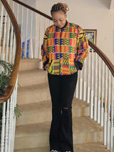 Pnkem African  Print Bomber Jacker