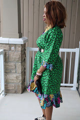 Green African  Dress