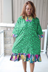 Green African  Dress