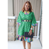 Green African  Dress