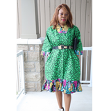Green African  Dress